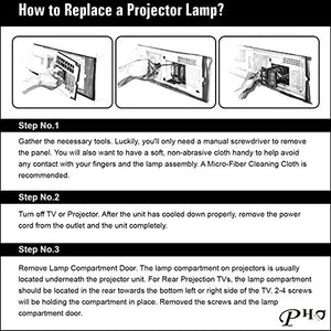 Panasonic Original ETLAD120, ET-LAD120 Replacement Projection Lamp Bulb with Housing for PT-DW830ELK PT-DW830K PT-DW830LK PT-DW830LW PT-DW830W Projectors (Powered by Panasonic)