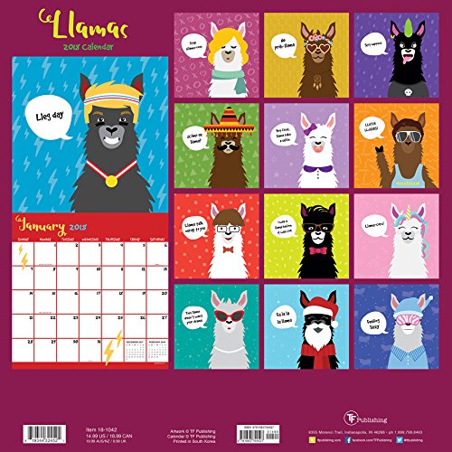 2018 Llamas Wall Calendar