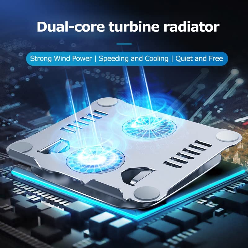 ZYSXJMY Aluminum Alloy USB Lnterface Laptop Stand Dual Fan Radiator Foldable Cooling Base Bracket Mute Notebook Computer Bracket