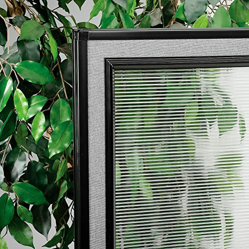 Global Industrial Office Partition Panel with Partial Window, Gray 60-1/4"W x 72"H
