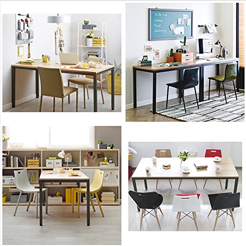 DlandHome 63 inches X-Large Computer Desk, Composite Wood Board, Decent and Steady Home Office Desk/Workstation/Table, BS1-160TB Teak and Black Legs, 1 Pack