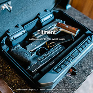 VAULTEK VT Full-Size Handgun Bluetooth Smart Safe Multiple Pistol Safe with Auto-Open Lid and Rechargeable Battery(Black)