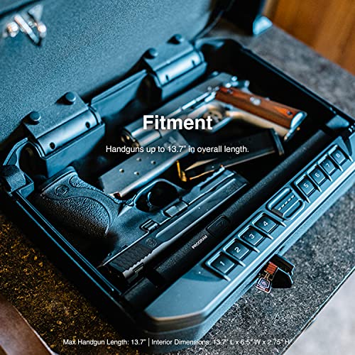 VAULTEK VT Full-Size Handgun Bluetooth Smart Safe Multiple Pistol Safe with Auto-Open Lid and Rechargeable Battery(Black)