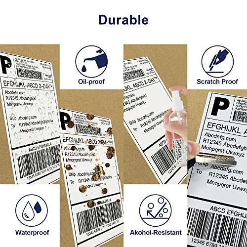 POLONO Label Printer - 150mm/s 4x6 Green Thermal Label Printer, POLONO 4"x6" 500 Labels Direct Thermal Shipping Labels, Compatible with Amazon, Ebay, Etsy, Shopify and FedEx