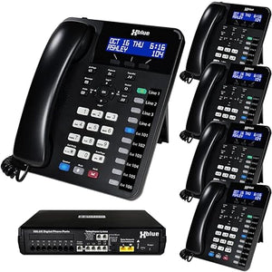 Xblue X16 Plus Small Business Phone System Bundle with (5) XD10 Digital Phones - (6) Outside Line & (16) Digital Phones - Auto Attendant, Voicemail, Caller ID