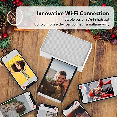 Liene 4x6'' Photo Printer Bundle (100 pcs +3 Ink Cartridges), Wi-Fi Picture Printer, Photo Printer for iPhone, Android, Smartphone, Computer, Dye-Sublimation, Portable Photo Printer for Home Use