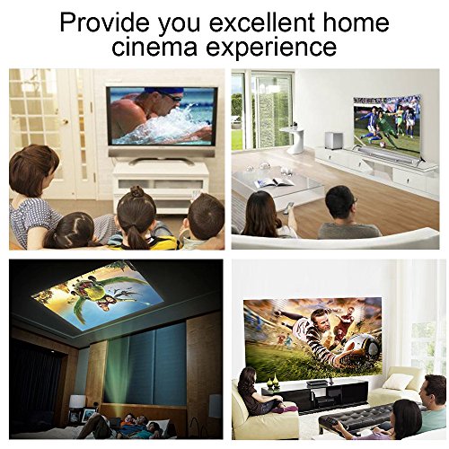 Video Projector Full HD, VPRAWLS HD LED Home Theater Projector Movie Projector with 1280x800 WXGA Resolution Support 1080P HDMI USB VGA for Home Cinema Party Games