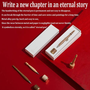 YOUXOU Eternal Pen, No Ink Metal Pen, Endless Writing Pen, Log Metal Eternal Pen, Home Office School Supplies (Color : C)