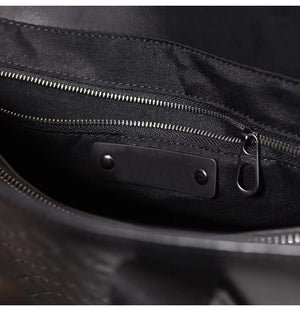 QWZYP Men Cowhide Woven Top-Handle Bags Large Capacity Cowskin Genuine Leather Designer Casual Handbag (Color : A, Size : 39 * 29 * 9cm)