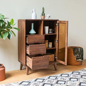 Slabstudiohongkong Oak File Cabinets - Walnut Finish - Storage Cabinet