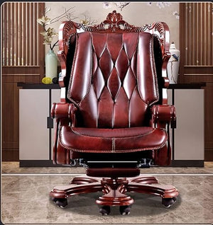 Generic Electric Massage Office Chair with Footstool - Brown