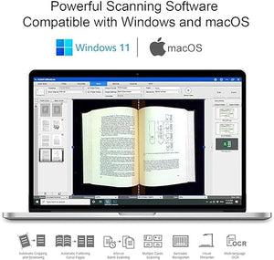 VIISAN S21 Large Format Book & Document Scanner, A2, 27MP High Resolution, Auto-Flatten & Fingerprint Removal Technologies, Adjustable Height, Multi-Language OCR, Windows & macOS