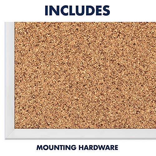 Quartet Cork Board, Bulletin Board, 6' x 4' Corkboard, Aluminum Frame (2307),Silver