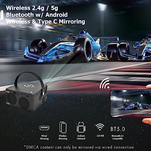 AAXA Technologies Ultimate 1100 LED Lumens Smart Projector [6 Hr Battery, WiFi, BT Speaker]