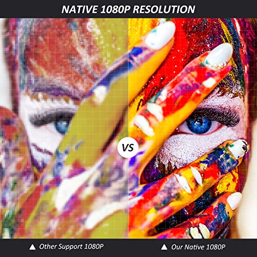 Projector 1080P Native 6800 Lumens HDMI Movie Projector, ±50° 4D Keystone Correction for Home,Office,Entertainment