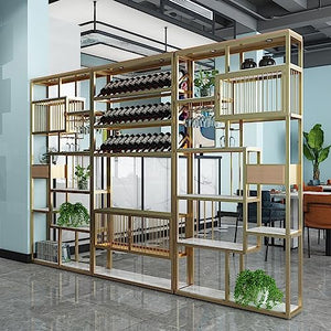 NASTYA Vertical Bookshelf Nordic Metal Wine Rack Floor-to-Ceiling Display Shelves (Color: A4-300cm)