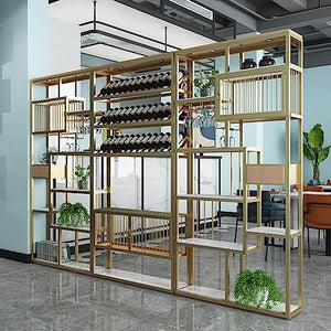 LCARS Nordic Metal Wine Rack Bar Partition Floor-to-Ceiling Bookshelf - A4-300cm