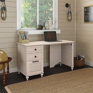 kathy ireland Home by Bush Furniture Volcano Dusk 51W Desk with 3 Drawer Pedestal in Driftwood Dreams