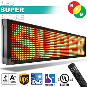LED SUPER STORE: 3Color/RGY/P15mm/IR - 12"x31" Remote Control, Outdoor Programmable Message Scrolling EMC Signs Display, Reader Board