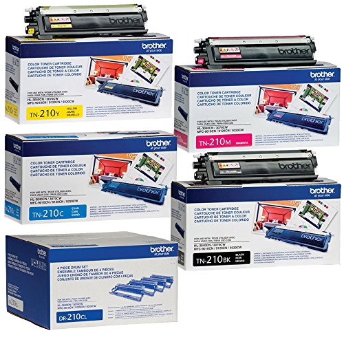Brother TN210 Standard Toner Cartridge Set (BK/C/M/Y) with DR210CL Drum Unit