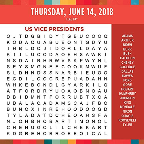 2018 Word Search Daily Desktop Calendar