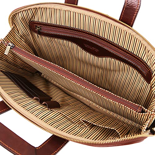 Tuscany Leather Caserta - Document Leather briefcase - TL142070 (DARK BROWN)