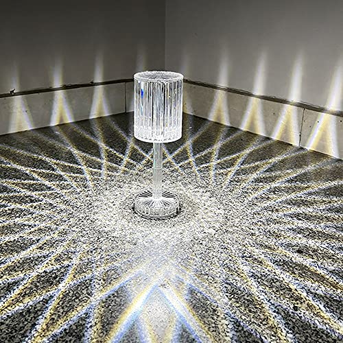 LED Night Light Desk Lamp Touch Sensor Crystal Table Lamp (White/Yellow)