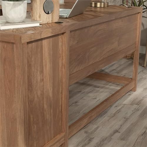 Sauder L-Shaped Desk with 6 Storage Drawers, Sindoori Mango Finish