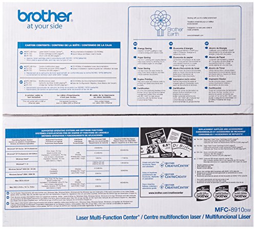 Brother Printer MFC8910DW Wireless Monochrome Printer with Scanner, Copier and Fax, Amazon Dash Replenishment Enabled