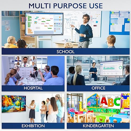 J.Dynamics Smart Board - 75" Electronic Digital White Touch Screen - 4K, 128Gb Storage, 48MP Camera