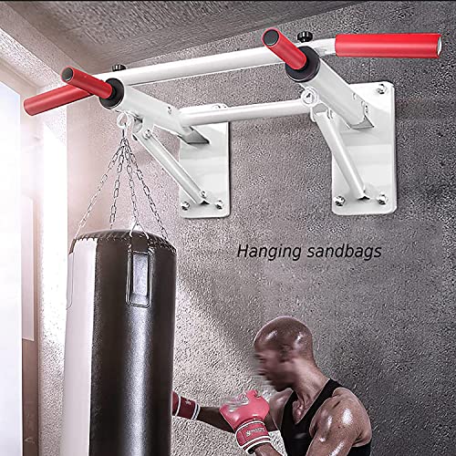 Foldable Pull Up Bars for Wall Mounted, Strength Training Equipment with Non-Slip Black Handles, Heavy Duty Pull Up Bars for Indoor Home Gym Workout,Supports to 440 Lbs