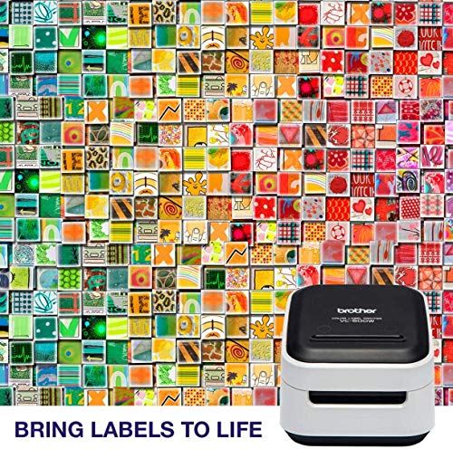 Brother VC-500W Versatile Compact Color Label and Photo Printer with Wireless Networking, White, 3.8" x 4.4" x 4.6" (VC500W)