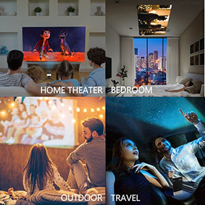 Mini Projector, Vamvo Ultra Mini Portable Projector 1080p Supported HD DLP LED Rechargeable Pico Projector with HDMI, USB, TF, and Micro SD Supports iPhone Android Laptop PC Projectors for Outdoor