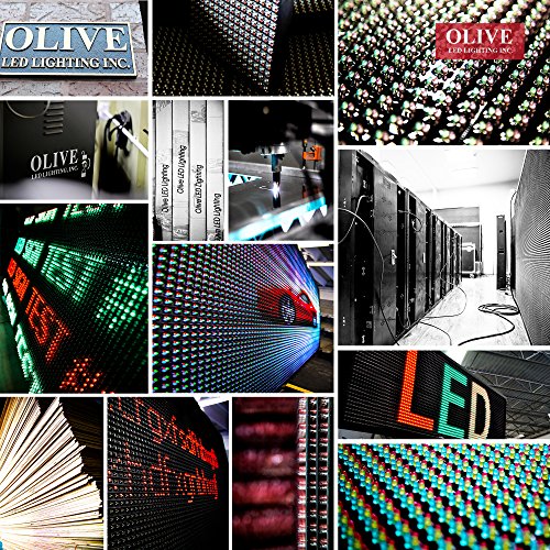 Olive LED Sign 3Color, RBP, P30, 22"x60" IR Programmable Scrolling Outdoor Message Display Signs EMC - Industrial Grade Business Ad Machine.