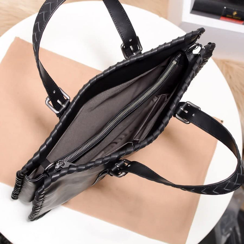 SFFZY Men's Briefcase Leather Business Handbag Leather Shoulder Messenger Bag Men's Computer Bag (Color : A)