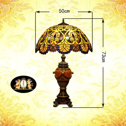 Tiffany Europaische retro style hand-painted stained glass table lamp