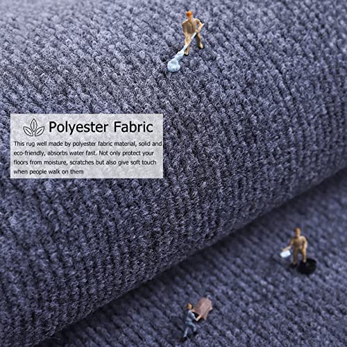 Grey Office Chair Mat for Hardwood Floor, Non-Slip Desk Rug, Soundproof Mat for Drum Stand & Upright Piano (60x90cm)
