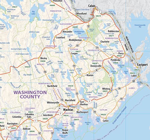 Maine Laminated Wall Map (42” Wide by 63” high)