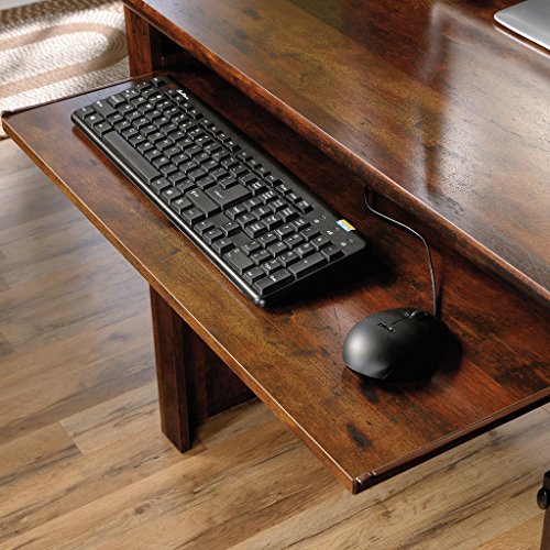 Sauder 420475 Harbor View Computer Desk, L: 62.21" x W: 23.50" x H: 57.36", Curado Cherry Finish