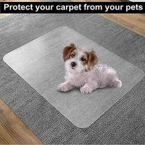 HOBBOY Hard-Floor Chair Mat Protector 1.5mm Clear PVC Non-Slip Rug Pad - Waterproof Table Cover - 120/140/160cm Wide Multi