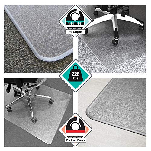 Cleartex MegaMat, Heavy Duty Chair Mat, for Hard Floors or Carpets, Size 46" x 53"
