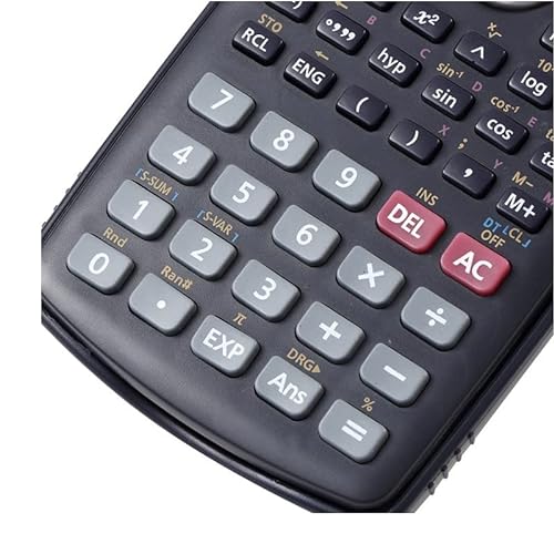 Handheld Compact Scientific Calculator 12 Digit 2-Line Large Display Statistics Mathematics Log with Fraction Function