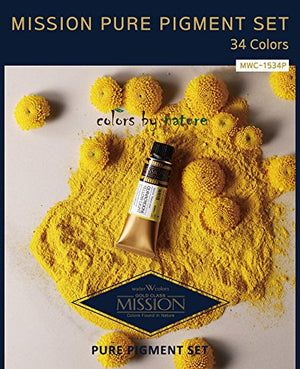 Mijello Mission Gold Class Pure Pigment Water Color MWC-1534P, 15ml 34 Colors with Water Brush