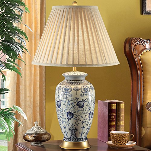 HZB Ceramic Desk Lamp In Chinese Bedroom Living Room