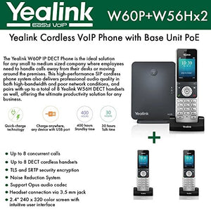 Yealink IP Phone W60P is a bundle of W60B base and W56H handset + (2-UNITS) W56H Handset