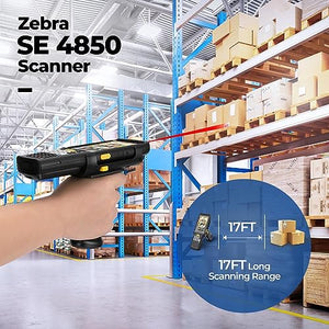 MUNBYN 088P 2024 Long-Range Android Barcode Scanner with Zebra 4850 Scanner, Android 11 PDA, Number Pad & Pistol Grip, IP65 Rugged 4G - Warehouse Inventory Scanner