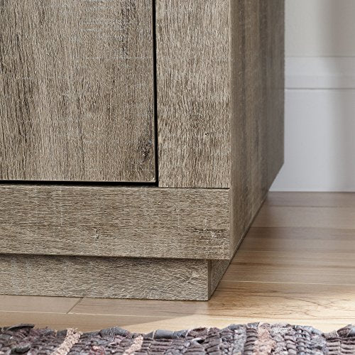 South Shore 10486 Kanji 3-Shelf Bookcase with Door, Weathered Oak