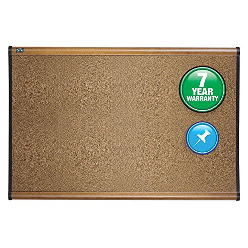 Quartet Cork Board, 4' x 3', Prestige Bulletin Board / Corkboard, Maple Finish Frame (244MA)