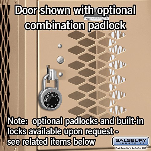Salsbury Industries 76365TN-U Vented Metal Locker - Six Tier Box Style - 36 Inches - 6 Feet High - 15 Inches Deep - Tan - Unassembled