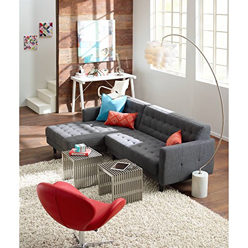 Modern Arc Floor Lamp Satin Nickel White Flower Shade for Living Room Reading Bedroom Office - Possini Euro Design